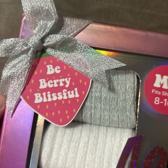 Aero Berry Bliss Pink Heather White 4 Pack Soft Slouchy Sock Slipper Gift Set - Picture 5 of 8